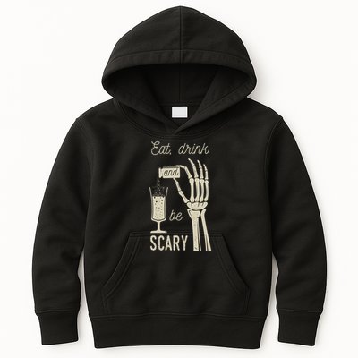 Eat Drink And Be Scary Halloween Party Design Kids Hoodie