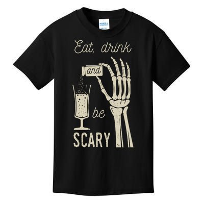 Eat Drink And Be Scary Halloween Party Design Kids T-Shirt