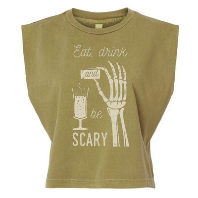 Eat Drink And Be Scary Halloween Party Design Garment-Dyed Women's Muscle Tee