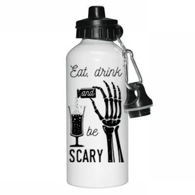 Eat Drink And Be Scary Halloween Party Design Aluminum Water Bottle