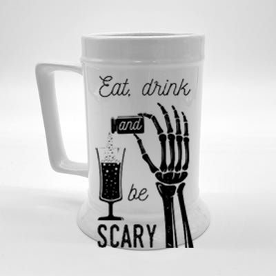 Eat Drink And Be Scary Halloween Party Design Beer Stein