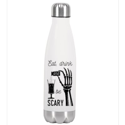 Eat Drink And Be Scary Halloween Party Design Stainless Steel Insulated Water Bottle