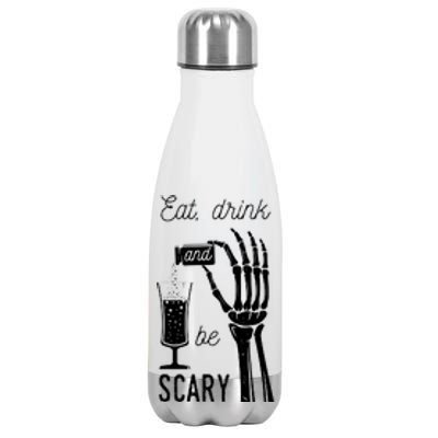 Eat Drink And Be Scary Halloween Party Design Stainless Steel Insulated Water Bottle