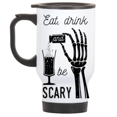 Eat Drink And Be Scary Halloween Party Design Stainless Steel Travel Mug