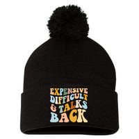 Expensive Difficult And Talks Back Mothers' Day Mom Life Pom Pom 12in Knit Beanie