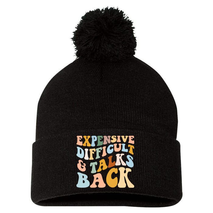 Expensive Difficult And Talks Back Mothers' Day Mom Life Pom Pom 12in Knit Beanie