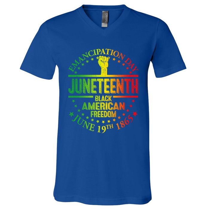 Ecipation Day African Juneteenth 1865 Black Freedom Day Cute Gift V-Neck T-Shirt