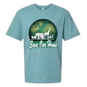 Earth Day Animals Wildlife Conservation Save Our Home Funny Gift Cute Gift Sueded Cloud Jersey T-Shirt