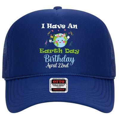 Earth Day April 22nd Green Birthday Gift High Crown Mesh Back Trucker Hat