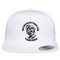Expensive Difficult And Talks Back Messy Bun Mothers Day Flat Bill Trucker Hat