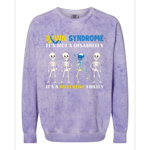 Embracing Different Abilities Down Syndrome Awareness Colorblast Crewneck Sweatshirt