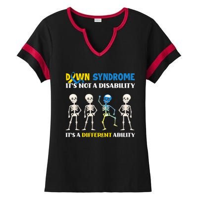 Embracing Different Abilities Down Syndrome Awareness Ladies Halftime Notch Neck Tee