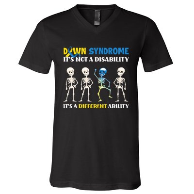 Embracing Different Abilities Down Syndrome Awareness V-Neck T-Shirt