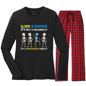 Embracing Different Abilities Down Syndrome Awareness Women's Long Sleeve Flannel Pajama Set 