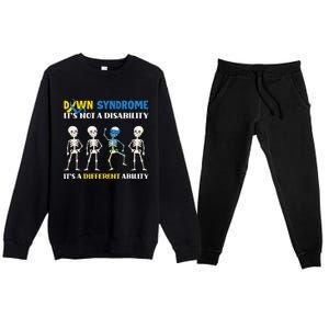 Embracing Different Abilities Down Syndrome Awareness Premium Crewneck Sweatsuit Set