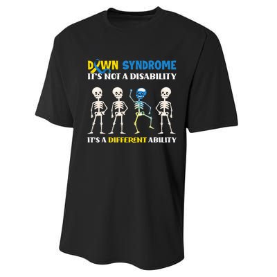 Embracing Different Abilities Down Syndrome Awareness Performance Sprint T-Shirt