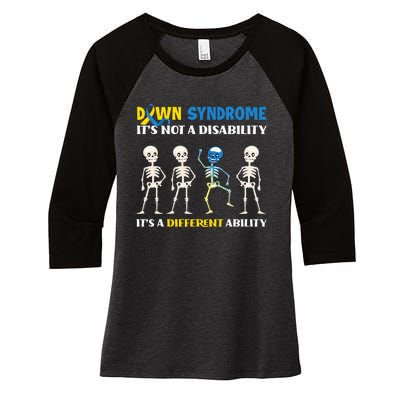 Embracing Different Abilities Down Syndrome Awareness Women's Tri-Blend 3/4-Sleeve Raglan Shirt