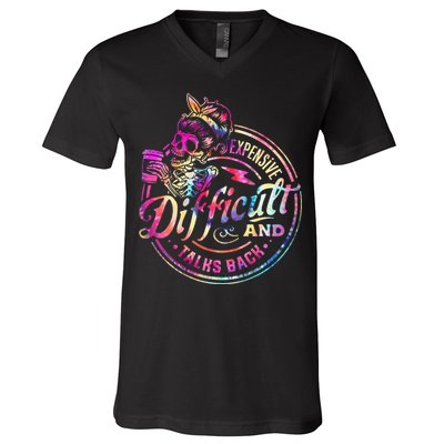 Expensive Difficult And Talks Back Mothers Day V-Neck T-Shirt