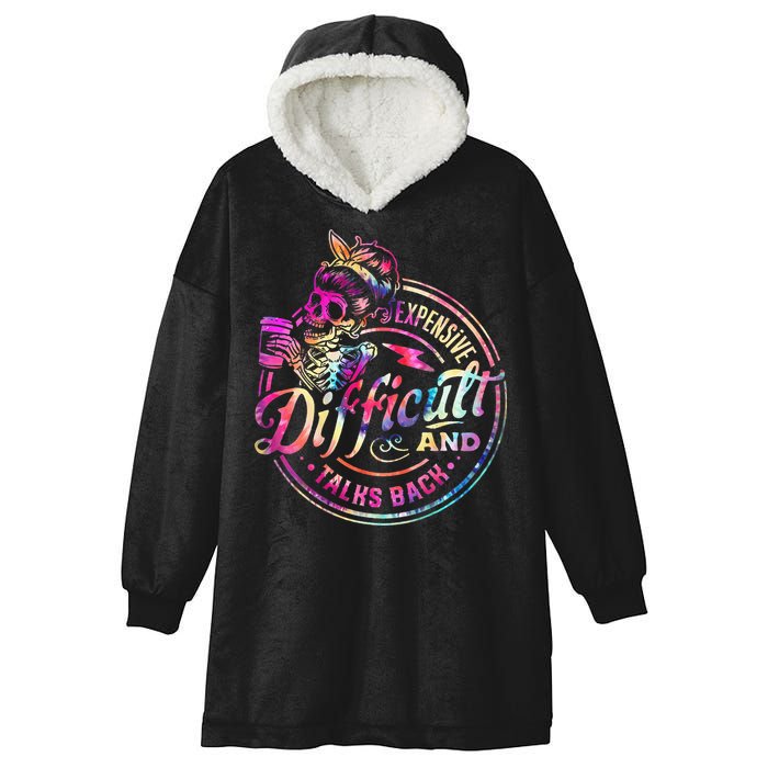 Expensive Difficult And Talks Back Mothers Day Hooded Wearable Blanket