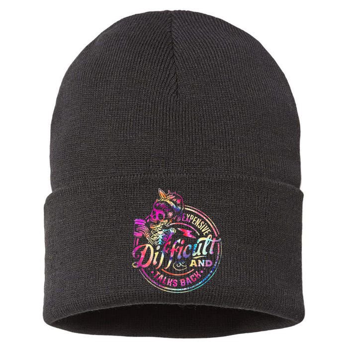 Expensive Difficult And Talks Back Mothers Day Sustainable Knit Beanie