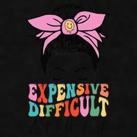 Expensive Difficult And Talks BacK Mother's Day Messy Bun Ladies PosiCharge Tri-Blend Wicking Tank