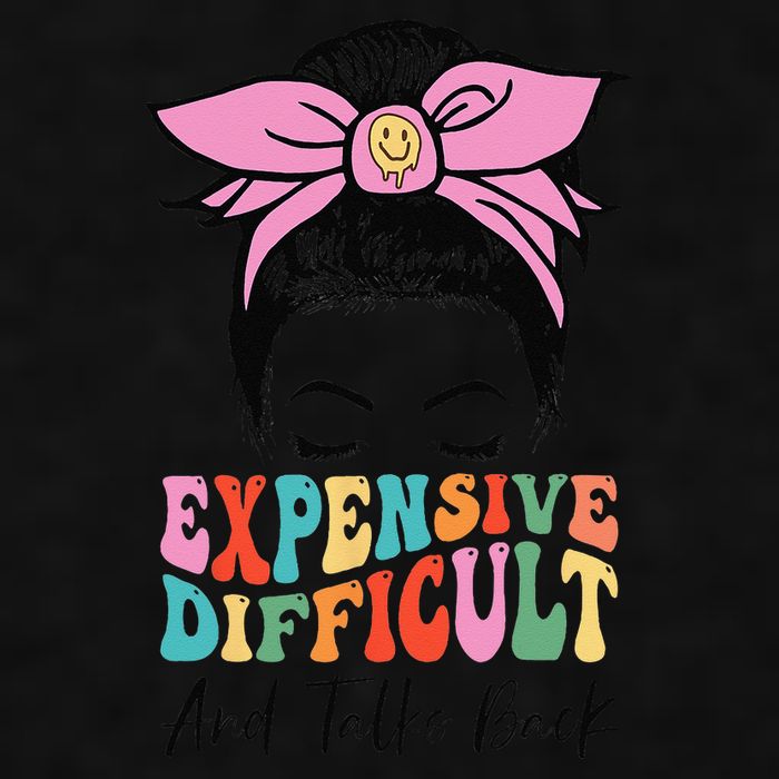 Expensive Difficult And Talks BacK Mother's Day Messy Bun Ladies PosiCharge Tri-Blend Wicking Tank