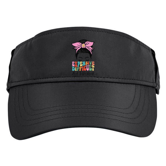 Expensive Difficult And Talks BacK Mother's Day Messy Bun Adult Drive Performance Visor