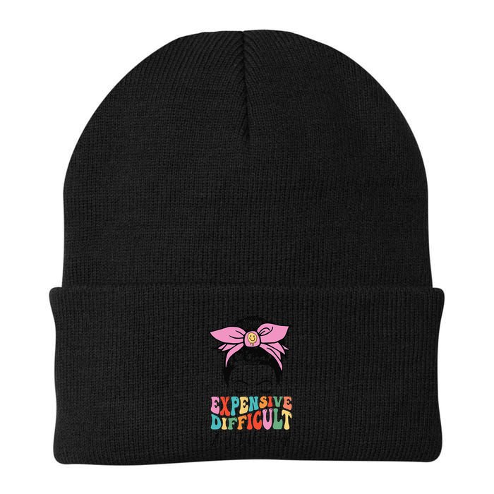 Expensive Difficult And Talks BacK Mother's Day Messy Bun Beanie
