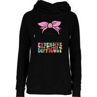 Expensive Difficult And Talks BacK Mother's Day Messy Bun Womens Funnel Neck Pullover Hood