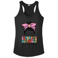 Expensive Difficult And Talks BacK Mother's Day Messy Bun Ladies PosiCharge Competitor Racerback Tank