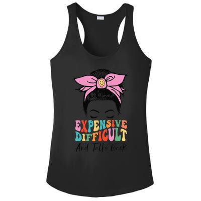 Expensive Difficult And Talks BacK Mother's Day Messy Bun Ladies PosiCharge Competitor Racerback Tank