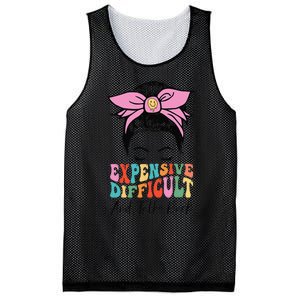 Expensive Difficult And Talks BacK Mother's Day Messy Bun Mesh Reversible Basketball Jersey Tank