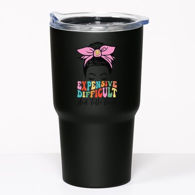 Expensive Difficult And Talks BacK Mother's Day Messy Bun Tumbler