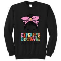 Expensive Difficult And Talks BacK Mother's Day Messy Bun Tall Sweatshirt