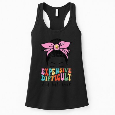 Expensive Difficult And Talks BacK Mother's Day Messy Bun Womens Tank Top