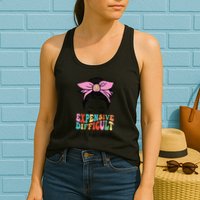 Expensive Difficult And Talks BacK Mother's Day Messy Bun Womens Tank Top