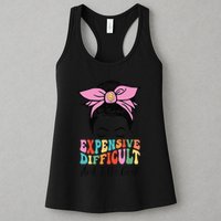 Expensive Difficult And Talks BacK Mother's Day Messy Bun Womens Tank Top