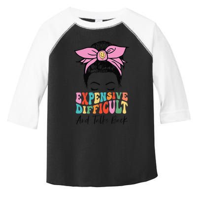 Expensive Difficult And Talks BacK Mother's Day Messy Bun Toddler Fine Jersey T-Shirt