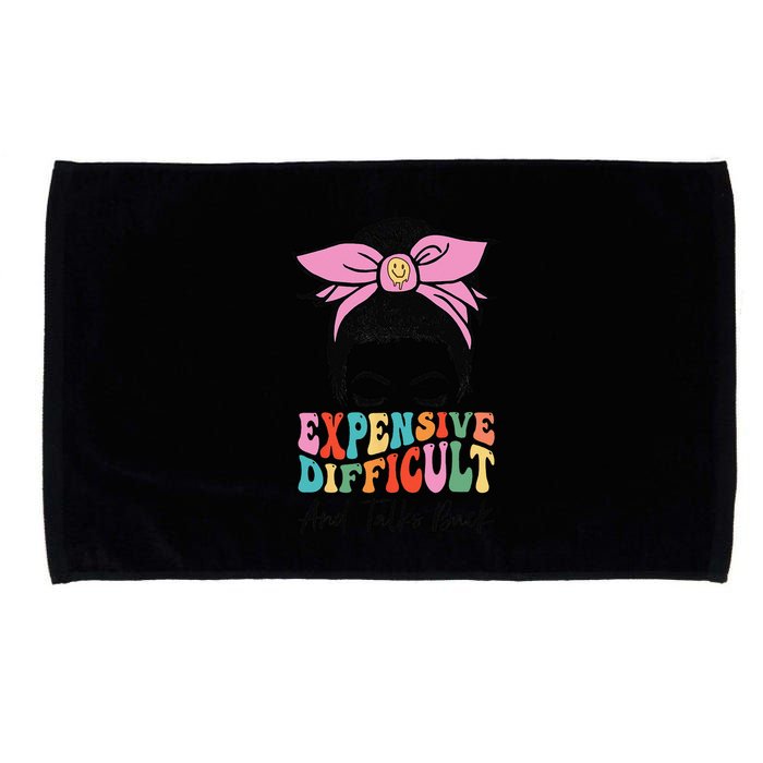 Expensive Difficult And Talks BacK Mother's Day Messy Bun Microfiber Hand Towel