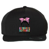 Expensive Difficult And Talks BacK Mother's Day Messy Bun Wool Snapback Cap