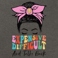 Expensive Difficult And Talks BacK Mother's Day Messy Bun Cotton Canvas Backpack