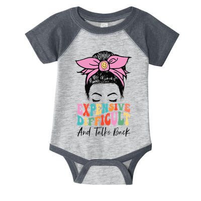 Expensive Difficult And Talks BacK Mother's Day Messy Bun Infant Baby Jersey Bodysuit