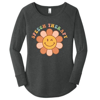 Everyone Deserves A Voice Speech Therapy Love Flowers Retro Women's Perfect Tri Tunic Long Sleeve Shirt