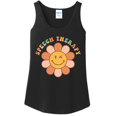 Everyone Deserves A Voice Speech Therapy Love Flowers Retro Ladies Essential Tank