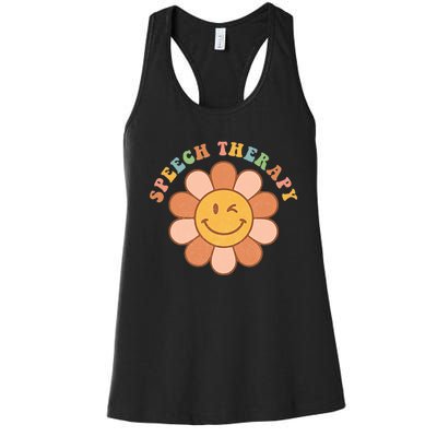 Everyone Deserves A Voice Speech Therapy Love Flowers Retro Women's Racerback Tank