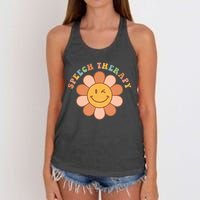 Everyone Deserves A Voice Speech Therapy Love Flowers Retro Women's Knotted Racerback Tank