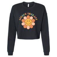 Everyone Deserves A Voice Speech Therapy Love Flowers Retro Cropped Pullover Crew