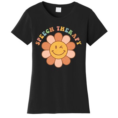 Everyone Deserves A Voice Speech Therapy Love Flowers Retro Women's T-Shirt