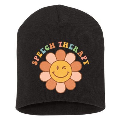 Everyone Deserves A Voice Speech Therapy Love Flowers Retro Short Acrylic Beanie