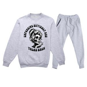 Expensive Difficult And Talks Back Messy Bun Premium Crewneck Sweatsuit Set